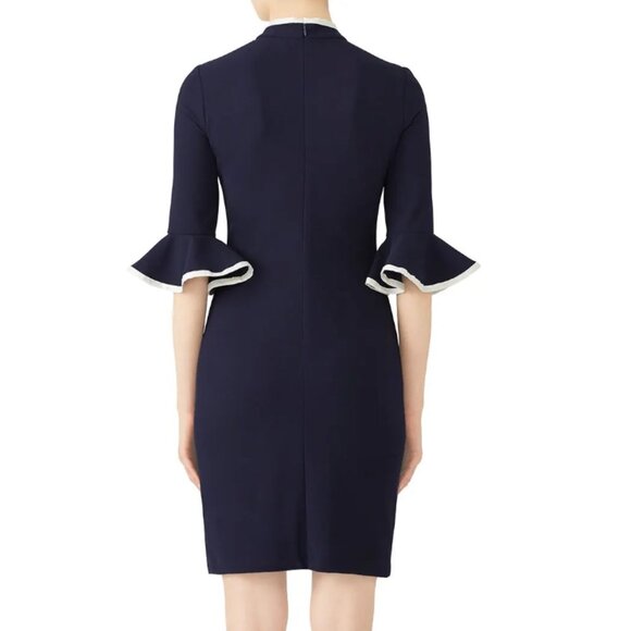 Alexia Admor Navy Tipped Mock Neck Dress size large - Picture 4 of 4
